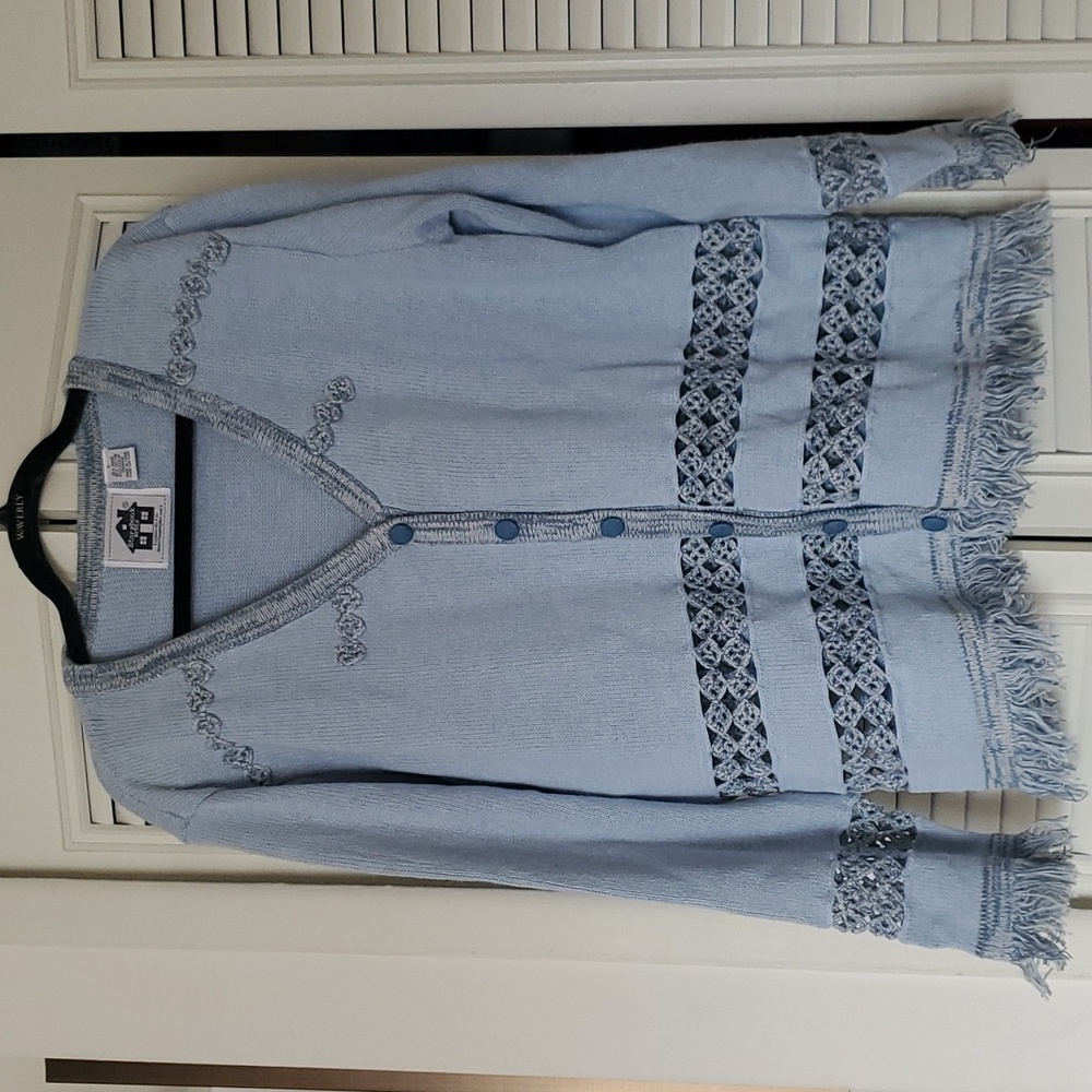 Like new! Vintage Storybook Knits 2pc sweater set melange fringe